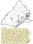 Delaware County Pennsylvania incorporated and unincorporated areas Collingdale highlighted